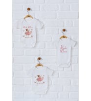 Pia Baby Premium %100 Pamuk İsme Özel Organik Baskılı Üçlü Set Çıtçıtlı Bebek Body Zıbın Modelleri 5006-18 (Ekru)