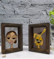 Bk Gift Dekoratif 2'li Doğal Masif Ahşap Çerçeve 15x20cm-53 (Beyaz)