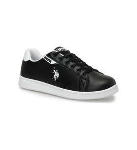 U.S.POLO-COSTA WMN 4FX  ORTABETİK TABAN SPOR SNEAKER AYAKKABI (Siyah - Beyaz)