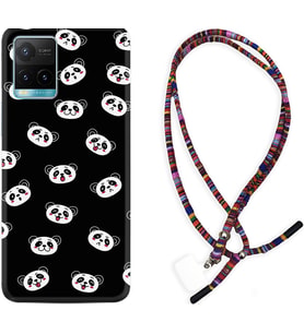 Vivo Y11S Y21S Y20 Y20S Y70 Kılıf Boyun Asklı Rasta Silikon Panda Suratları 1773