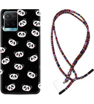 Vivo Y11S Y21S Y20 Y20S Y70 Kılıf Boyun Asklı Rasta Silikon Panda Suratları 1773