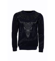 Lacivert Taşlı Desenli Sweatshirt - Wessi (Mavi)