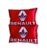 Renault Uyumlu Dijital Baskılı Araç Seyahat Boyun Yastık  2'li Set (Kırmızı)