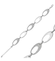 pilelistore 925 Ayar Gümüş Taşlı Oval Bileklik