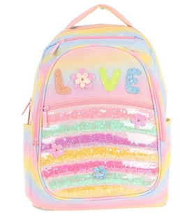 Kaukko Kids Simli Pullu Love Baskılı Kız Çocuk Dört Bölmeli Okul Çantası - L5214