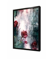 Tablosan Modern Çiçekler Çerçeveli Cam Tablo