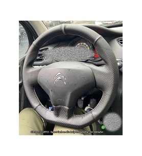 Citroen C3 2012 Araca Özel Direksiyon Kılıfı (NOKTALI KARBON YÜZÜKLÜ)