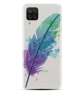 Kılıfland Samsung Galaxy A12 Kılıf Silikon Resimli Kapak Watercolor Leaf Stok 108