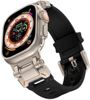 Apple Watch Ultra 1/2/3 49mm ile Uyumlu Titanyum Metal Bağlantı Kitli Silikon Kordon 101