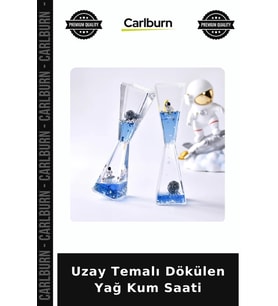 Özel Üretim Astronot Dekoratif Süs Masa Aksesuarı Hediye Uzay Temalı Dökülen Yağ Kum Saati