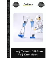 Özel Üretim Astronot Dekoratif Süs Masa Aksesuarı Hediye Uzay Temalı Dökülen Yağ Kum Saati