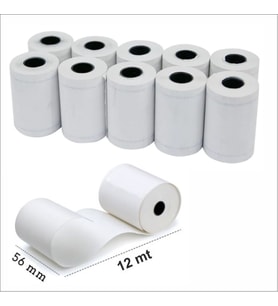 Termal Yazar Kasa Pos Rulosu, Pos kağıdı 56 mm x 12 metre (1 Paket) 10 Adet