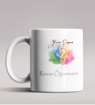 Kişiye Özel Resim Öğretmeni Tasarımlı Beyaz Renk Kupa Bardak 4