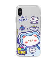 Iphone XSMAX Uyumlu Ufo Ayı Tasarımlı Şeffaf Telefon Kılıfı