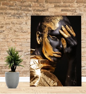 Kişiye Özel Afrikali Kız Tasarımlı Yeni İş Hediyesi Yeni Ev Hediyesi Kanvas Tablo 30x50 cm