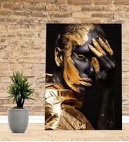 Kişiye Özel Afrikali Kız Tasarımlı Yeni İş Hediyesi Yeni Ev Hediyesi Kanvas Tablo 30x50 cm