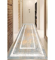 Dijital Baskılı Kaymaz Taban Yıkanabilir Modern Yolluk Ve Koridor Halısı NDU-HS-260 (Gold)