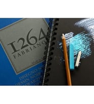 FABRIANO 1264 BLACK A4 - 200 GR - F-1264 SİYAH KAĞIT RESİM DEFTERİ - ÜST SPİRALLİ