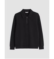 LCW Vision Siyah Polo Yaka Erkek Sweatshirt
