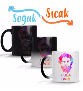 Lula Lıvre Colorido Abstrato Sihirli Kupa Bardak Porselen