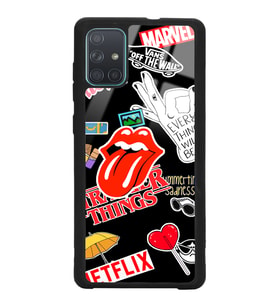 Samsung A71 Uyumlu Sticker Tasarımlı Glossy Telefon Kılıfı