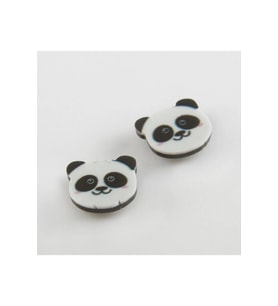 Panda Mıknatıslı Plastik Çocuk Küpesi (Beyaz)