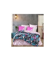 Kingsize Poplin Nevresim Monstera Fuşya