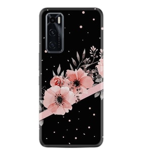 Vivo Y70 Kılıf Resimli Desenli Baskılı Silikon Kılıf Flowers Dots 1423