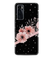 Vivo Y70 Kılıf Resimli Desenli Baskılı Silikon Kılıf Flowers Dots 1423
