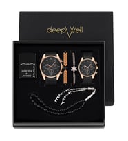 DEEPWELL Dokunmatik Çift Kol Saati Çakmak Bileklik Tespih Seti FM02