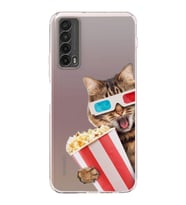 PrintiFy Huawei P Smart 2021 ile Uyumlu Kedi 1 Kamera Korumalı Şeffaf Kılıf