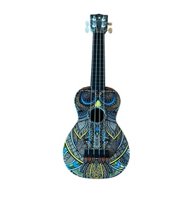 Hawiian XU21TOWL Soprano Ukulele (Tribal Baykuş Desenli)  Otantik Tribal Sanat Tasarımı Güçlü Ses Çıkışı Yumuşak Naylon Teller