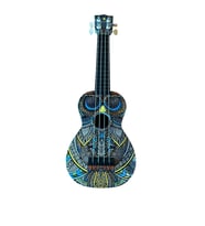 Hawiian XU21TOWL Soprano Ukulele (Tribal Baykuş Desenli)  Otantik Tribal Sanat Tasarımı Güçlü Ses Çıkışı Yumuşak Naylon Teller