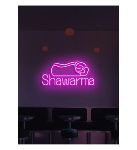 Shawarma Yazılı ve Şekilli Neon Tabela