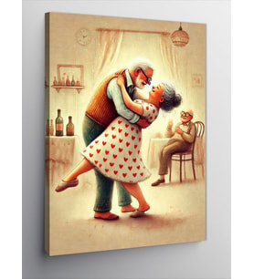 Kanvas Tablo Dans Eden Yaşlı Çift