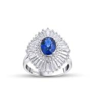 2.95 Karat Baget Safir Pırlanta Yüzük