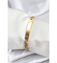 316L Çelik Gold Renk Yazı Yazmaya Uygun Kadın Bileklik 5886 - HPSBYI8807-6065