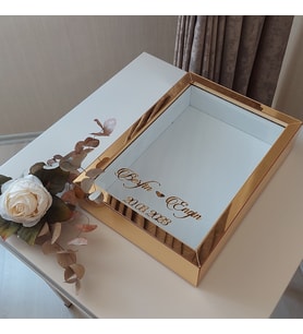 25X35 GOLD LEDSİZ DERİN ANI ÇERÇEVESİ- NİŞAN SÖZ GÜLLERİNİZ İÇİN ÇERÇEVELER