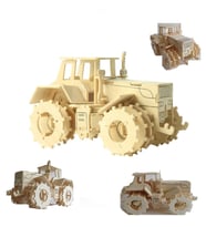 Tractor 3d Ahşap Boyanabilir Puzzle Maket Traktör 79 Parça