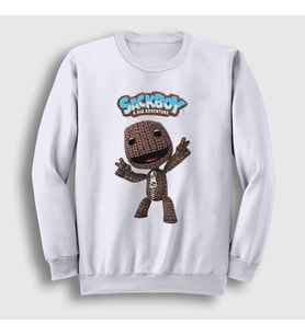 Presmono Unisex Beyaz Sign Sackboy A Big Adventure Sweatshirt 544983tt (Beyaz)