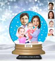 Kişiye Özel Aile Ahşap Küre Biblo-4