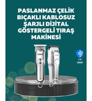 Mey İthalat® Profesyonel Saç ve Sakal Kesme Makinesi – Şarjlı, Sessiz Motor, Ayarlanabilir Tarak