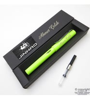 Jinhao Neon Yeşil İsme Özel Pompalı Dolma Kalem  İsme Özel Kutu ve Kalem (Karışık)