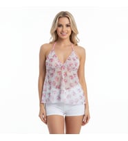 Kadın Transparan Tül Babydoll BB2084 (Pembe)
