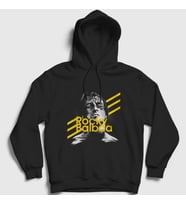 Presmono Unisex Siyah Balboa Film Rocky Kapüşonlu Sweatshirt 249401tt