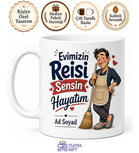 Evimizin Reisi Sensin Hayatım Esprili Kılıbık Koca Kupası Hediye Bardak
