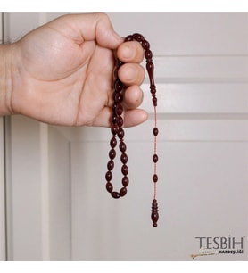 Beyzi Kesim Osmanlı Sistemli Abdullah Öner Atölyesi Sıkma Kehribar Tesbih tsb0219