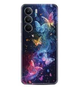 Realme C75 Kılıf Boutique Baskılı Resimli Neon Kelebekler Pcode -092