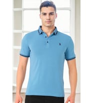 T9586 DEWBERRY ERKEK POLO YAKA T-SHIRT-İNDİGO