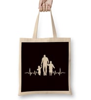 Heartbeat Father Children Son Daughter Papa Dad Daddy Poppa Bez Çanta Uzun Saplı
